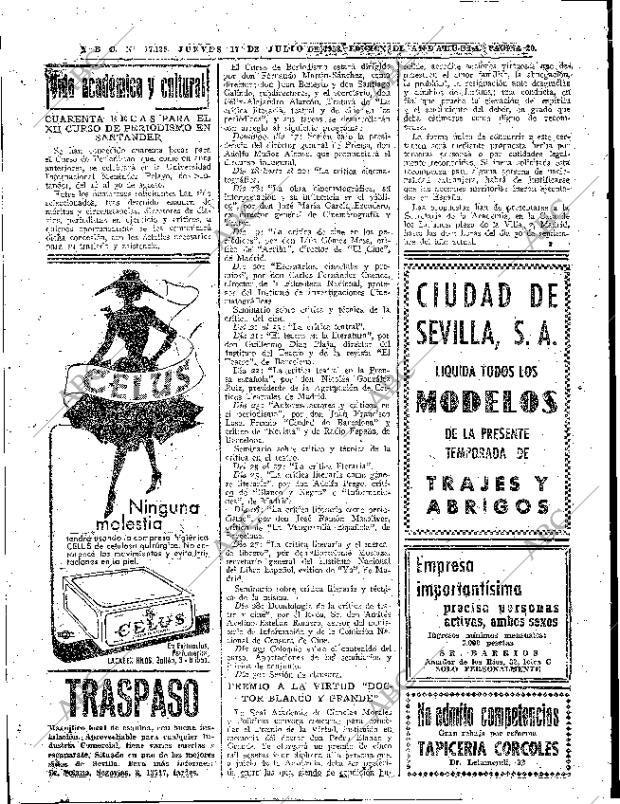 ABC SEVILLA 17-07-1958 página 20