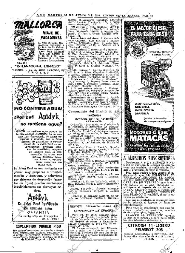 ABC MADRID 22-07-1958 página 46