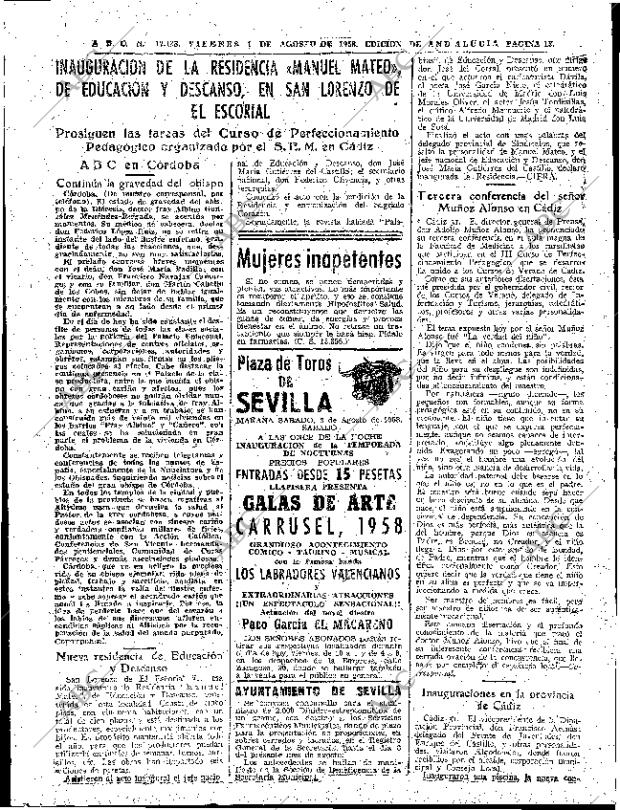 ABC SEVILLA 01-08-1958 página 13