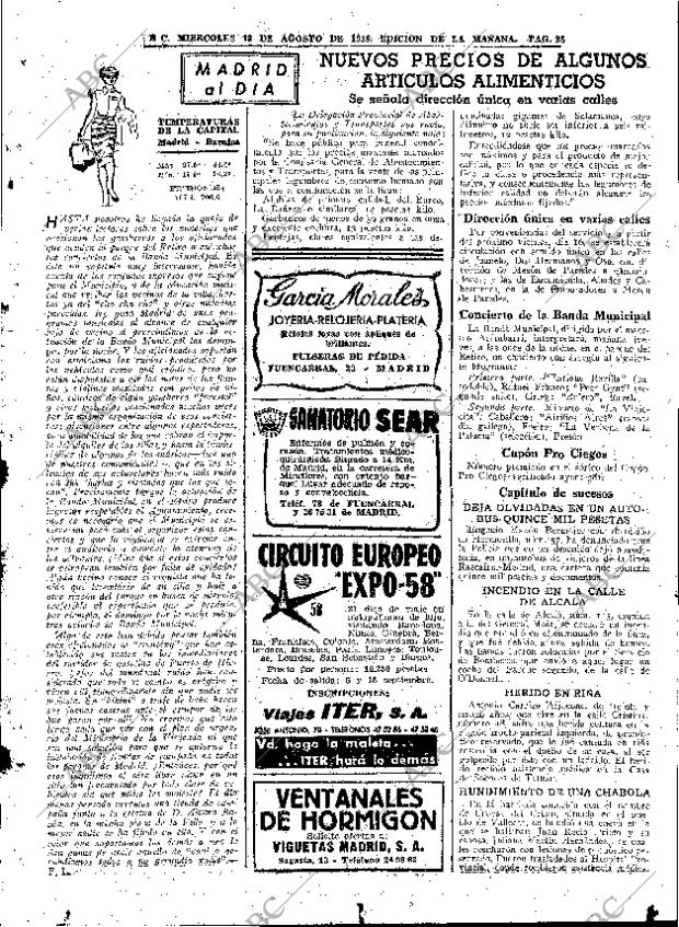 ABC MADRID 13-08-1958 página 25