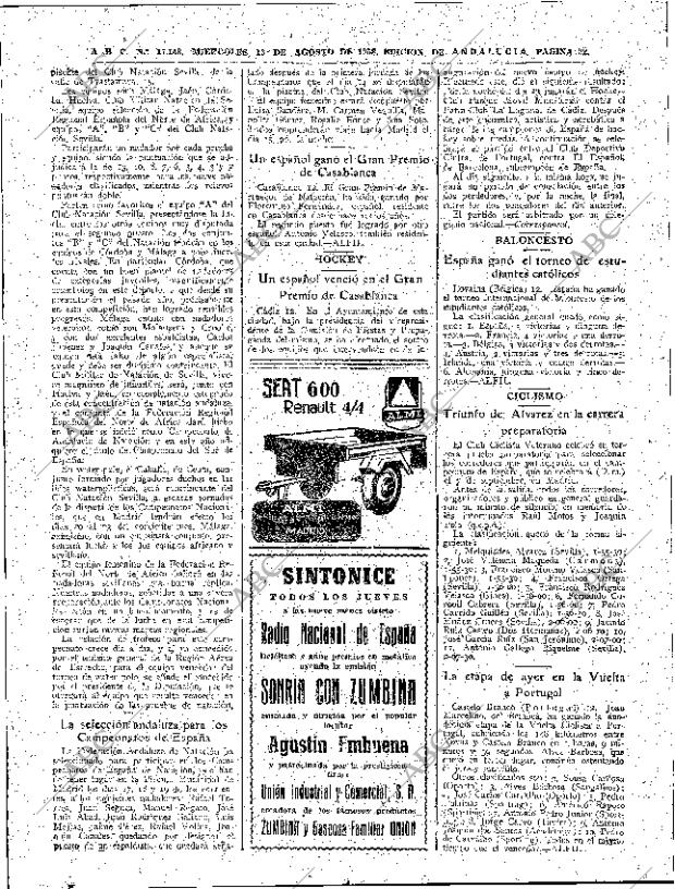 ABC SEVILLA 13-08-1958 página 22