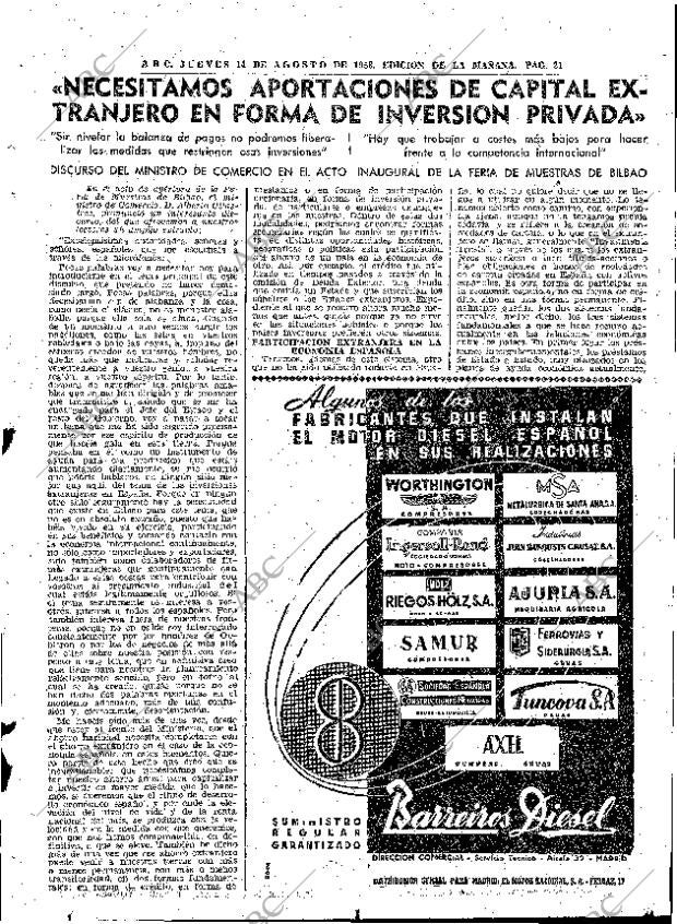 ABC MADRID 14-08-1958 página 21