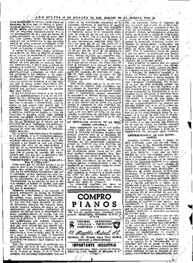 ABC MADRID 14-08-1958 página 22