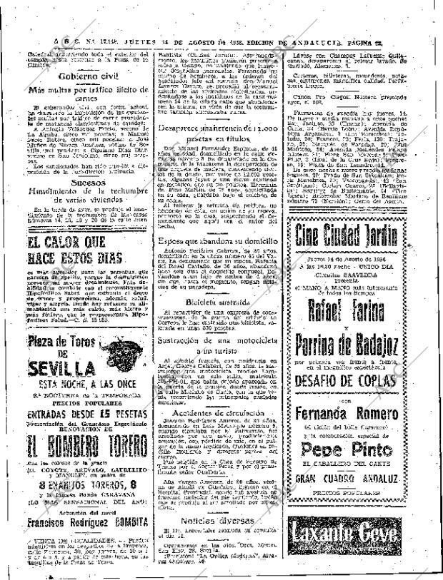 ABC SEVILLA 14-08-1958 página 22