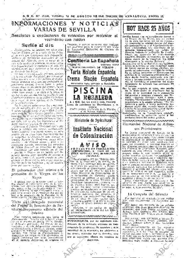 ABC SEVILLA 15-08-1958 página 19