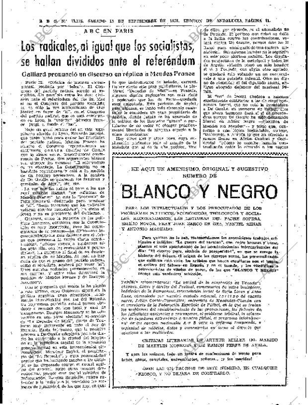 ABC SEVILLA 13-09-1958 página 11