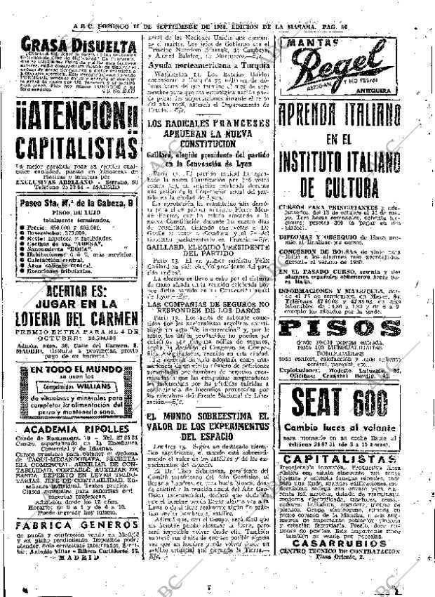 ABC MADRID 14-09-1958 página 56