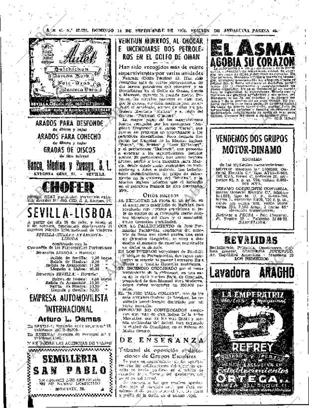 ABC SEVILLA 14-09-1958 página 40