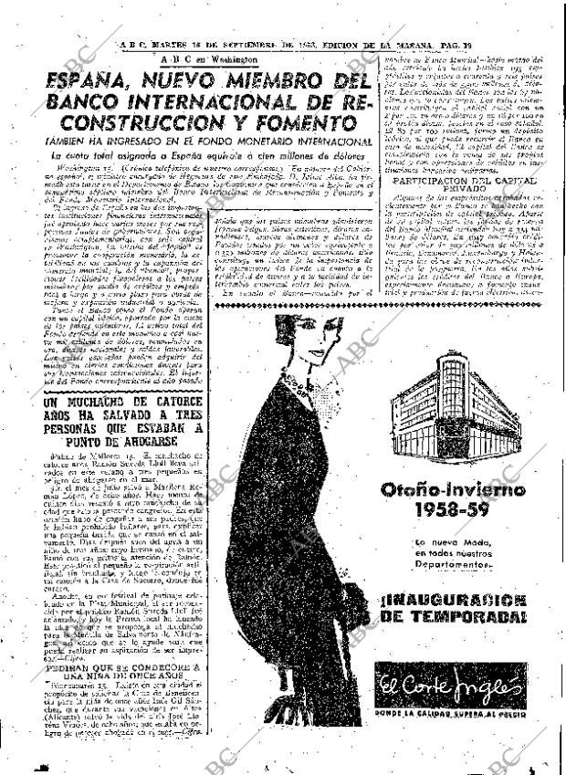 ABC MADRID 16-09-1958 página 19