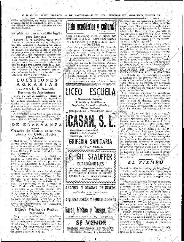 ABC SEVILLA 16-09-1958 página 16