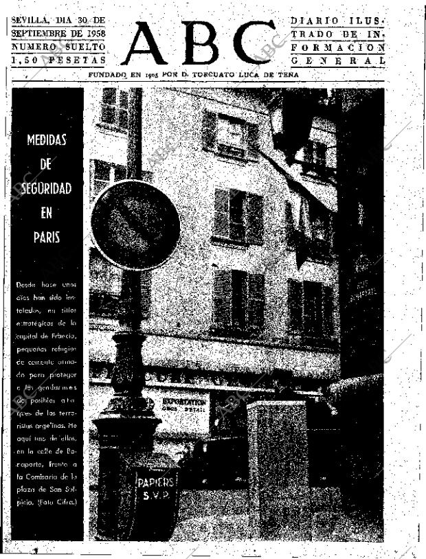 ABC SEVILLA 30-09-1958 página 1