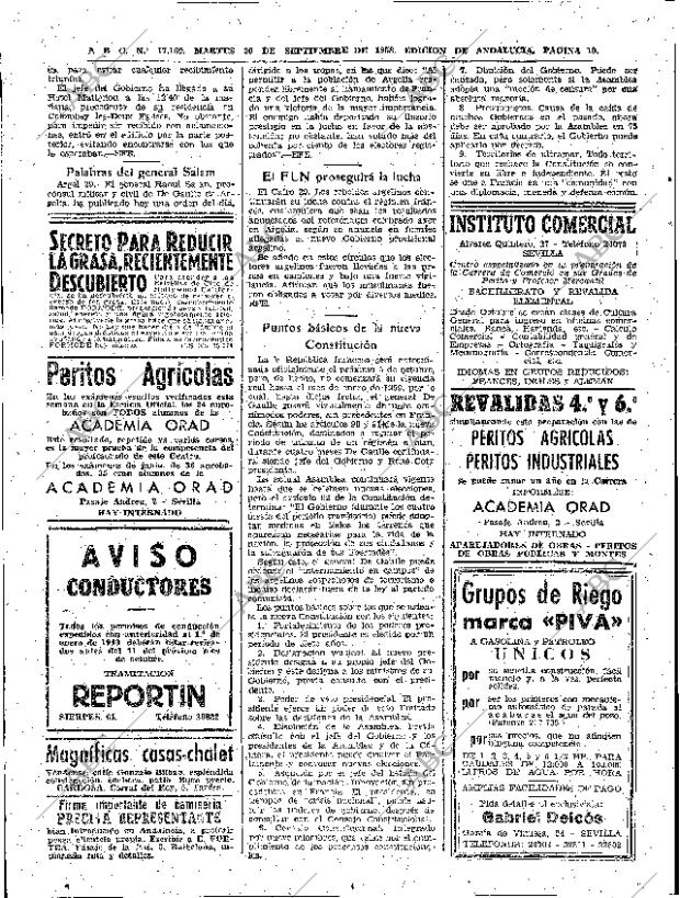 ABC SEVILLA 30-09-1958 página 10