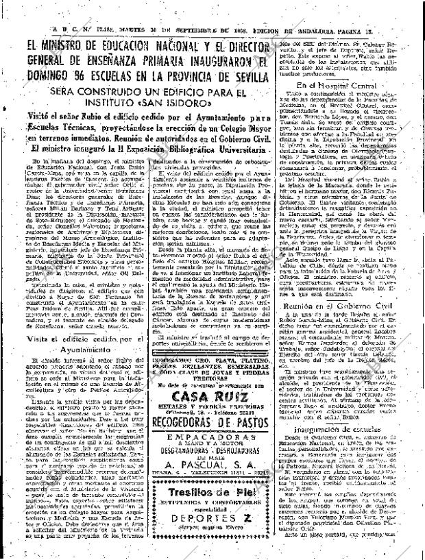 ABC SEVILLA 30-09-1958 página 13