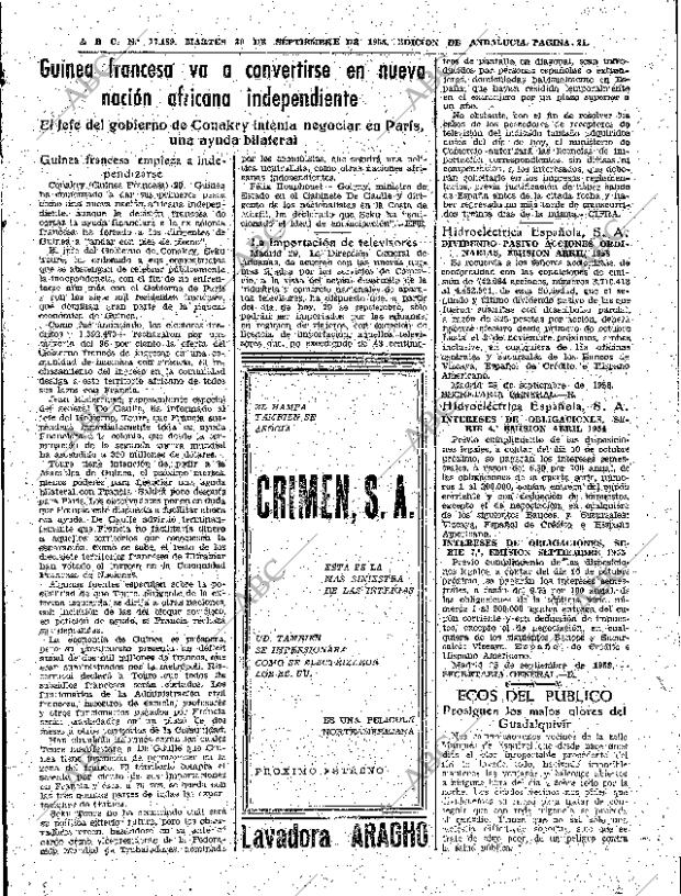 ABC SEVILLA 30-09-1958 página 21