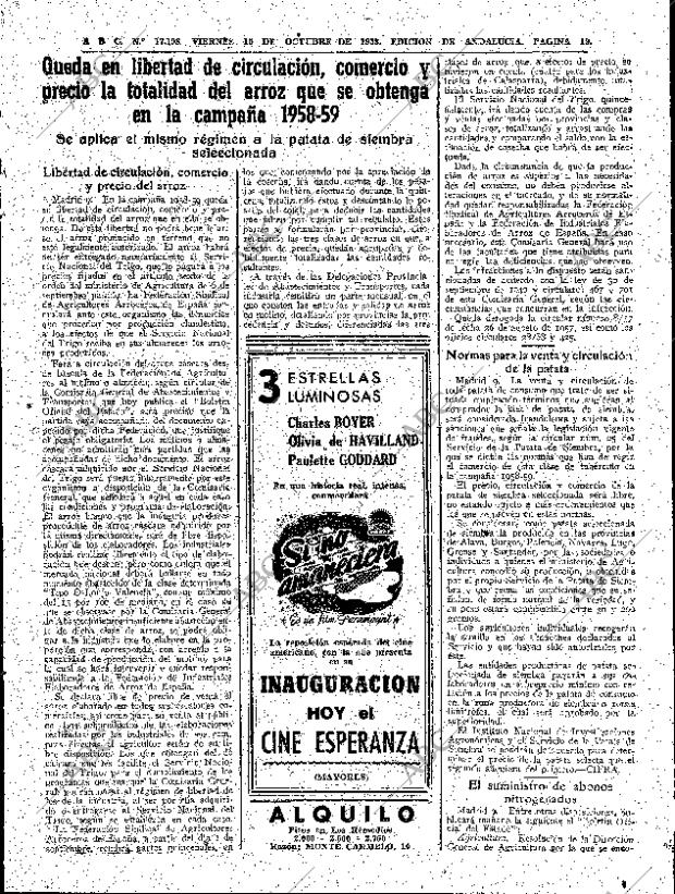 ABC SEVILLA 10-10-1958 página 19