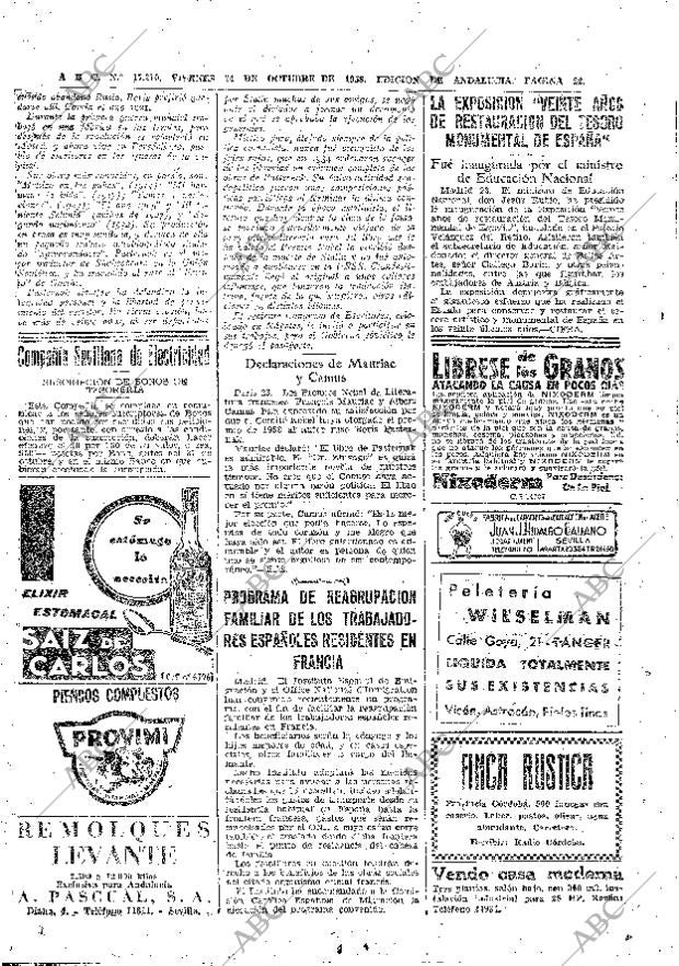 ABC SEVILLA 24-10-1958 página 22