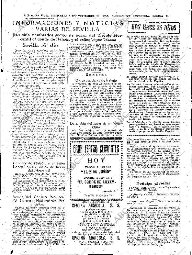 ABC SEVILLA 05-11-1958 página 21