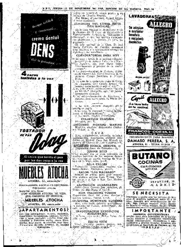 ABC MADRID 13-11-1958 página 50