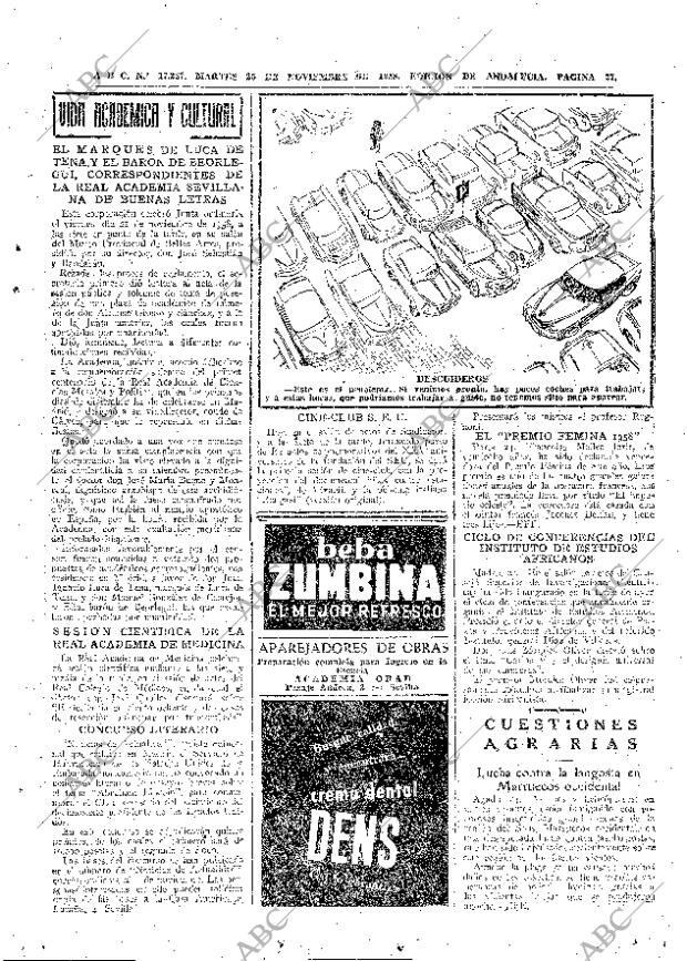 ABC SEVILLA 25-11-1958 página 27
