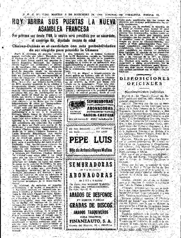 ABC SEVILLA 09-12-1958 página 23