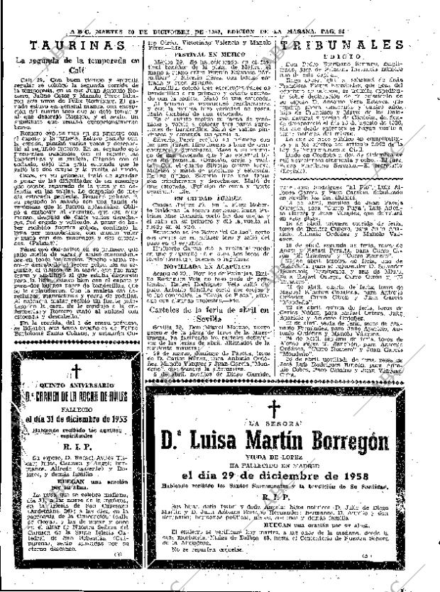 ABC MADRID 30-12-1958 página 84