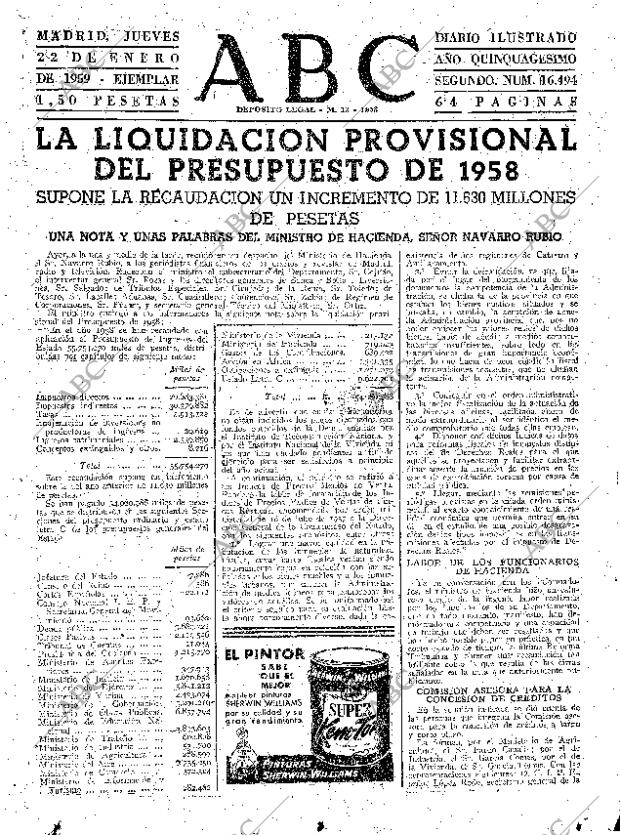 ABC MADRID 22-01-1959 página 23