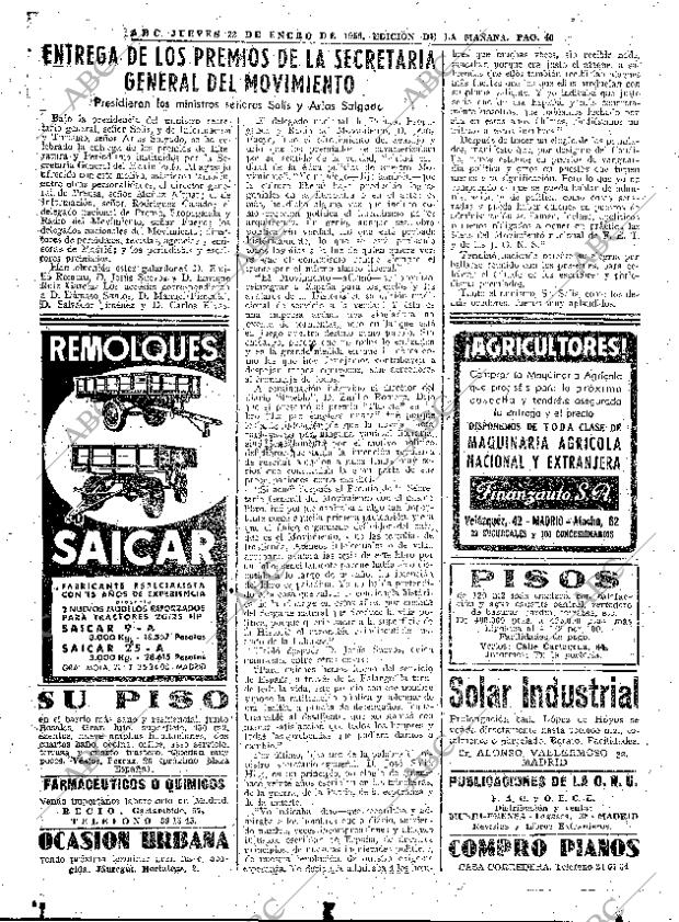 ABC MADRID 22-01-1959 página 40