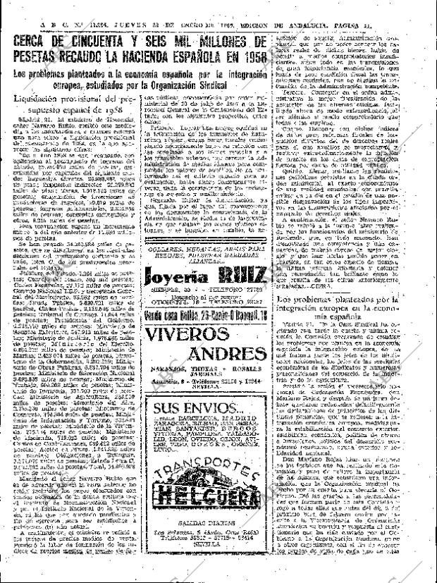 ABC SEVILLA 22-01-1959 página 11