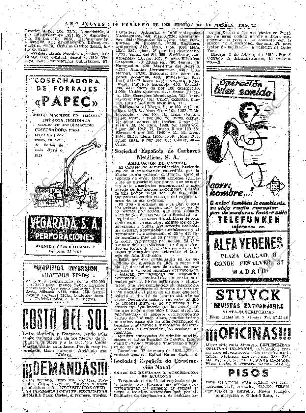 ABC MADRID 05-02-1959 página 42
