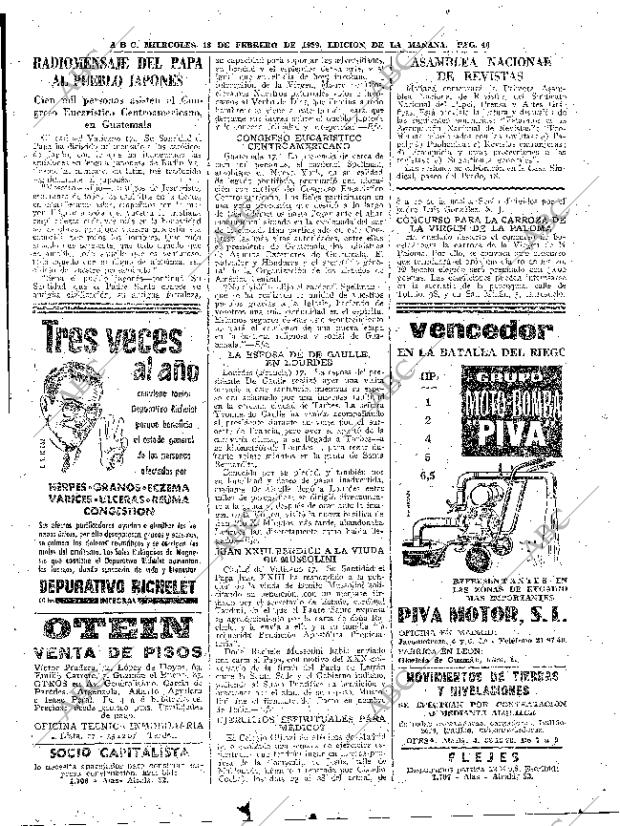 ABC MADRID 18-02-1959 página 40