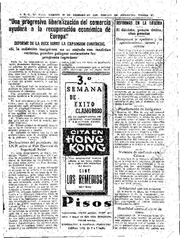 ABC SEVILLA 20-02-1959 página 27