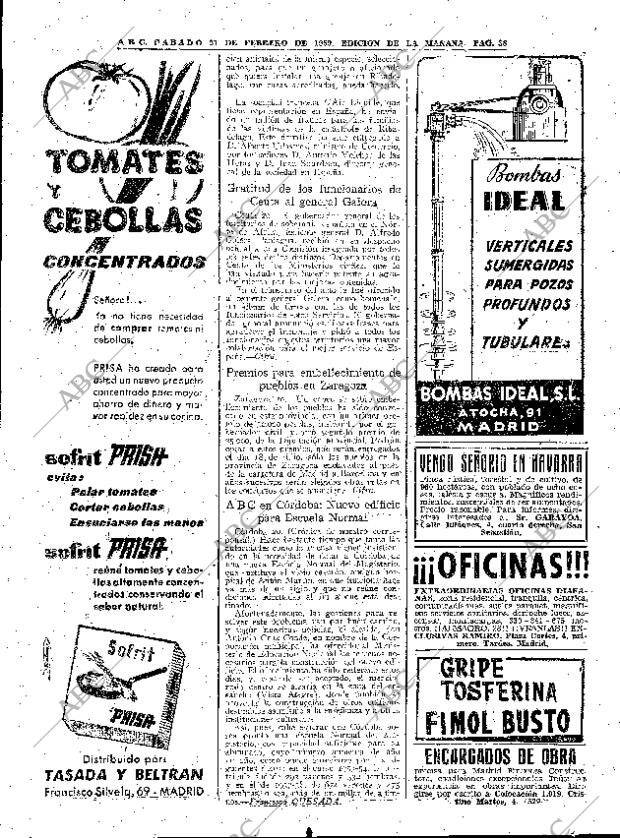 ABC MADRID 21-02-1959 página 38