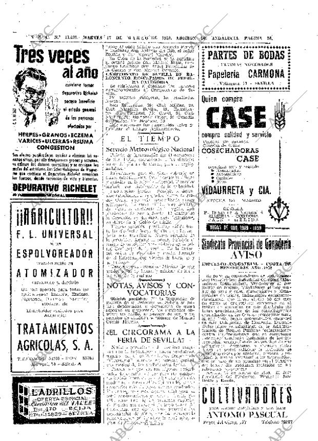 ABC SEVILLA 17-03-1959 página 36