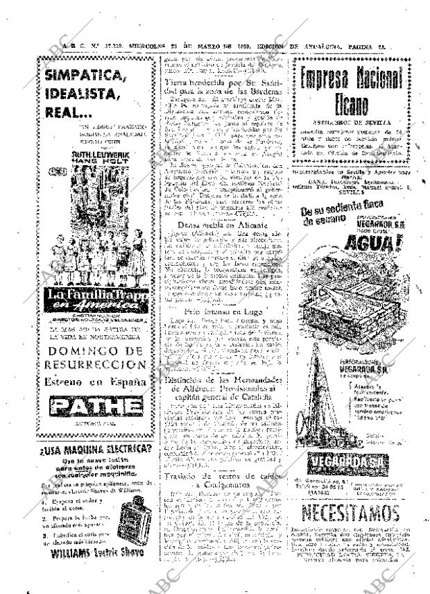 ABC SEVILLA 25-03-1959 página 28