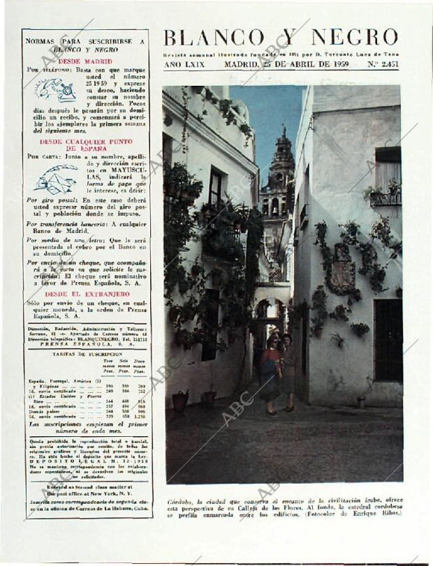 BLANCO Y NEGRO MADRID 25-04-1959 página 3