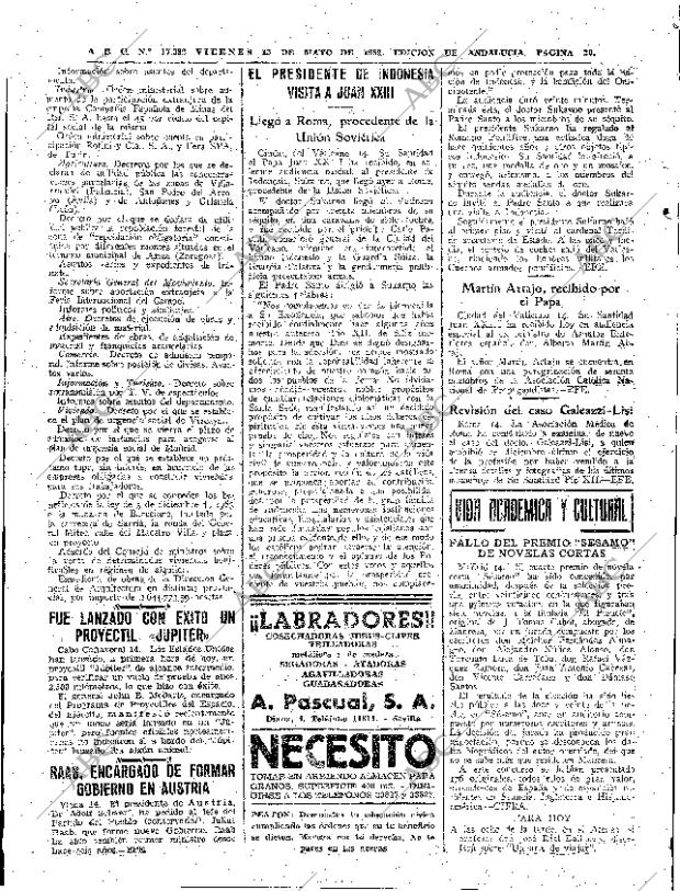 ABC SEVILLA 15-05-1959 página 20