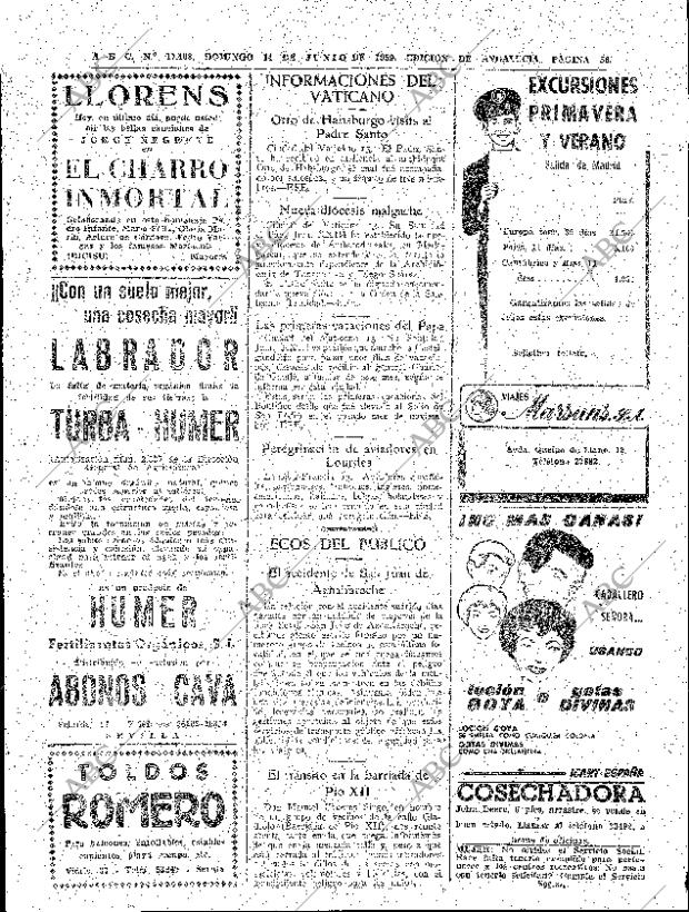 ABC SEVILLA 14-06-1959 página 56