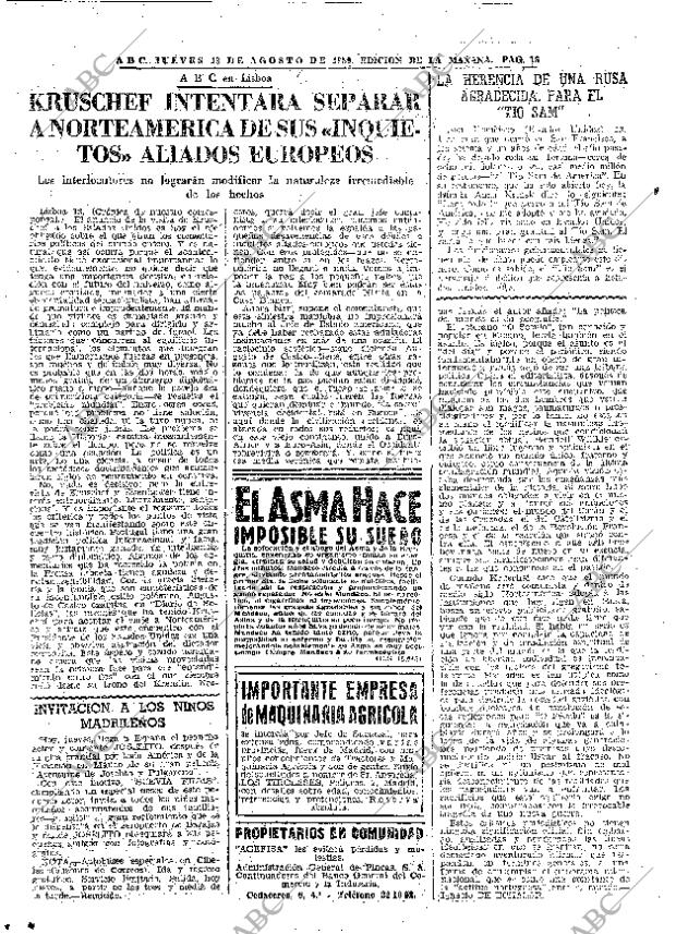 ABC MADRID 13-08-1959 página 16