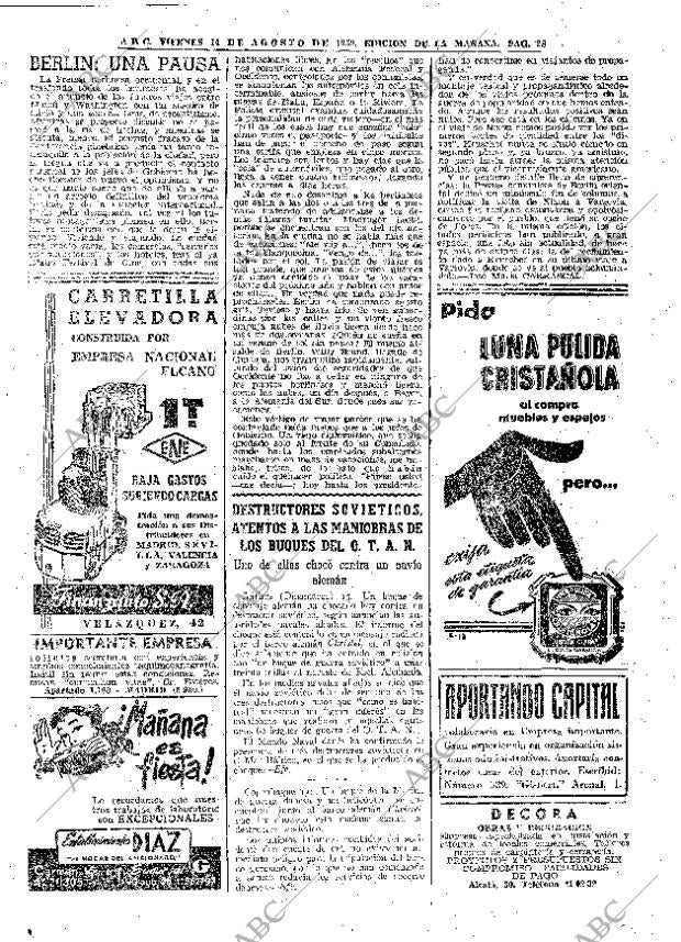 ABC MADRID 14-08-1959 página 28