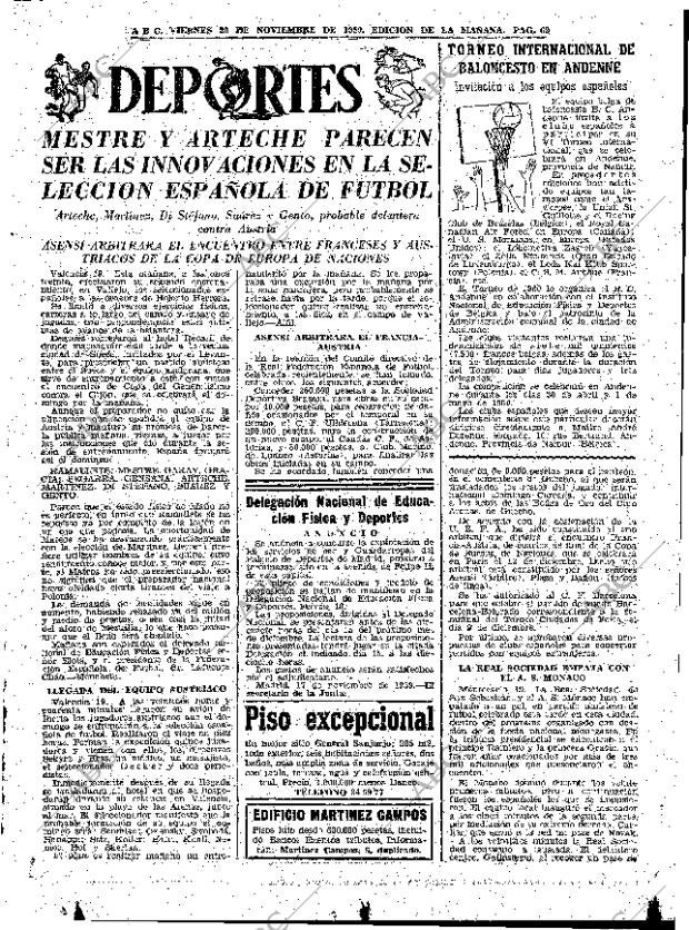 ABC MADRID 20-11-1959 página 69