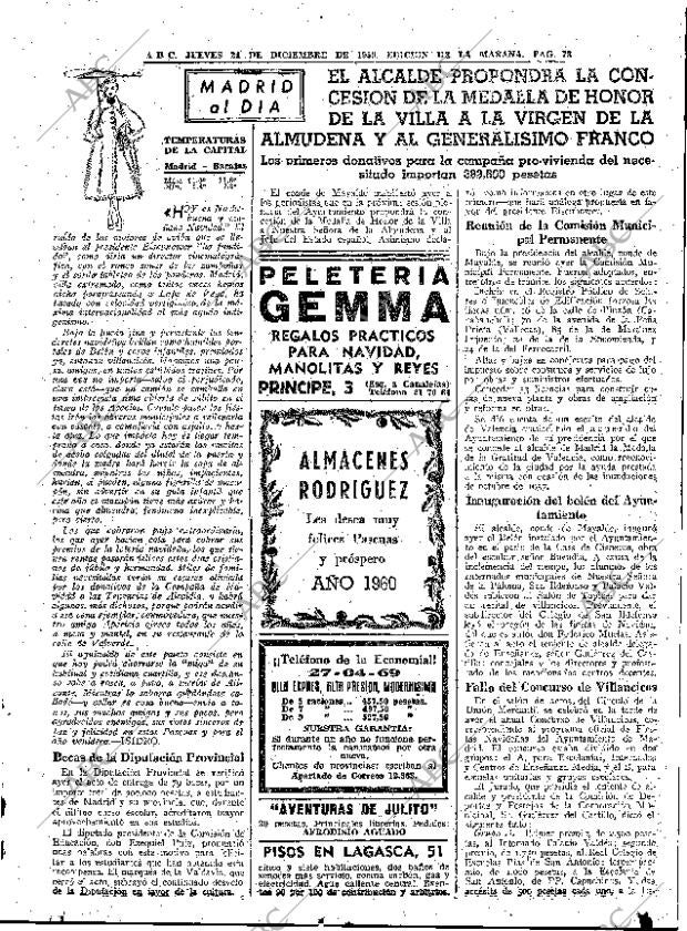 ABC MADRID 24-12-1959 página 73