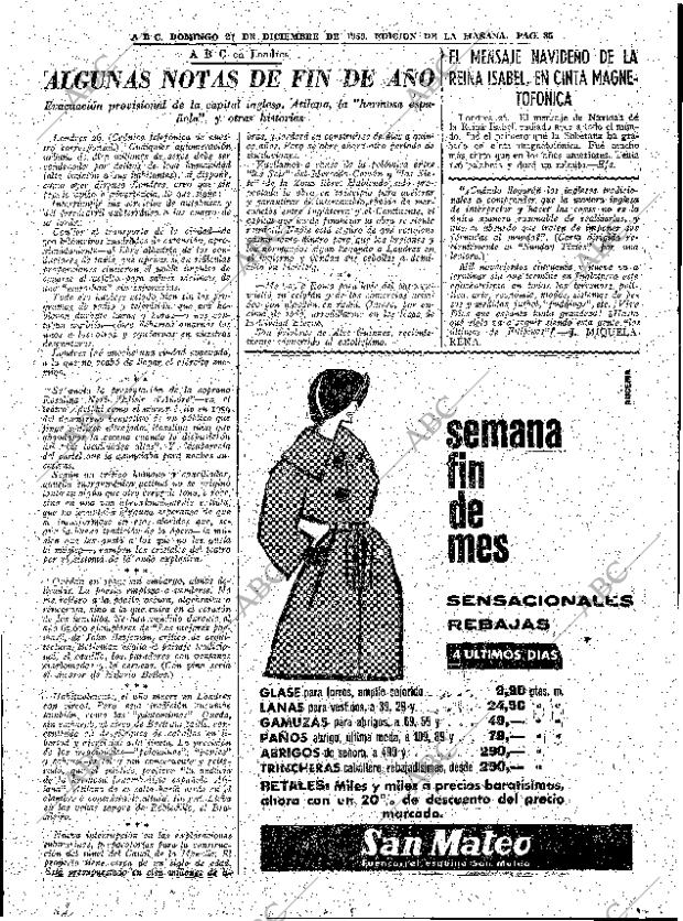 ABC MADRID 27-12-1959 página 85