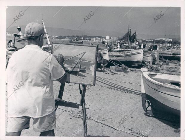 Pintor en el puerto de Palamós