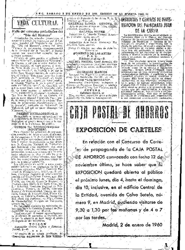 ABC MADRID 02-01-1960 página 63