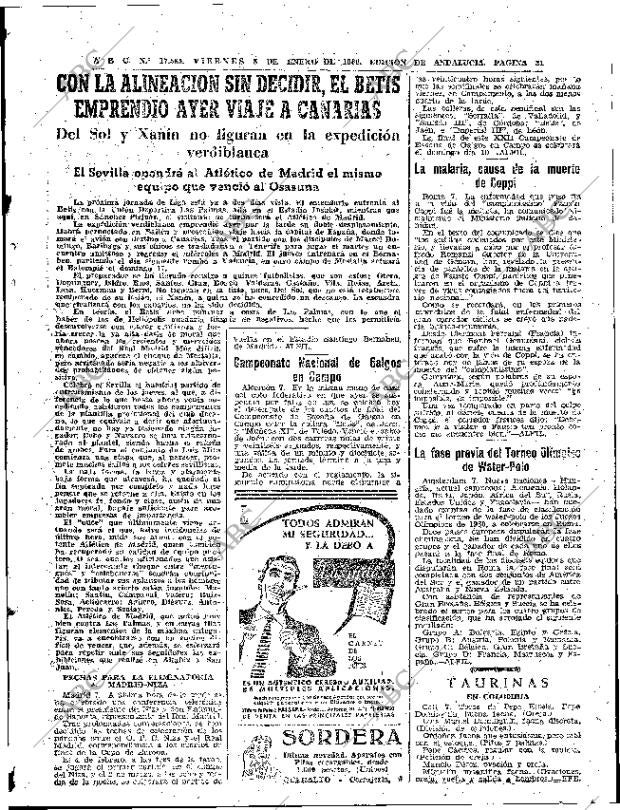 ABC SEVILLA 08-01-1960 página 21