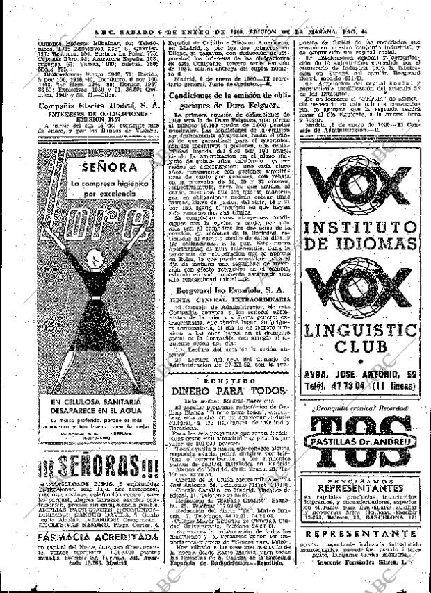 ABC MADRID 09-01-1960 página 44