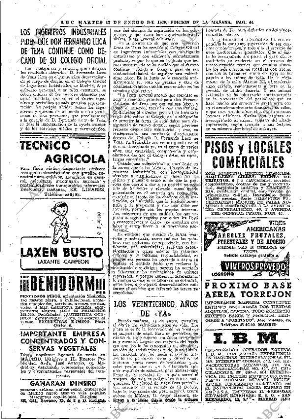 ABC MADRID 12-01-1960 página 44