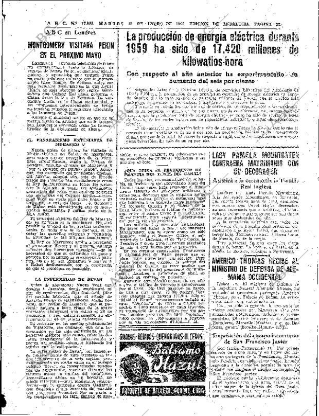 ABC SEVILLA 12-01-1960 página 23
