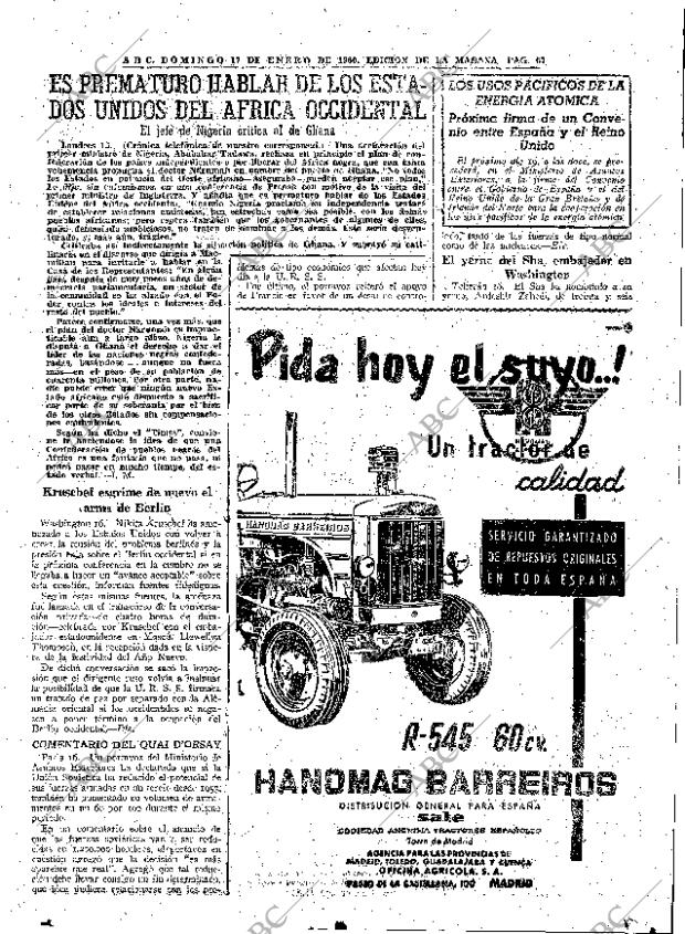 ABC MADRID 17-01-1960 página 57