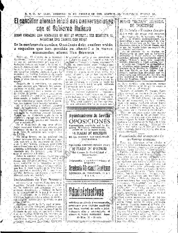 ✳El 24 de enero de 1960, ABC anunciaba una de las mayores proezas